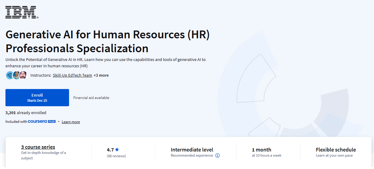 Generative AI for Human Resources Professionals Specialization