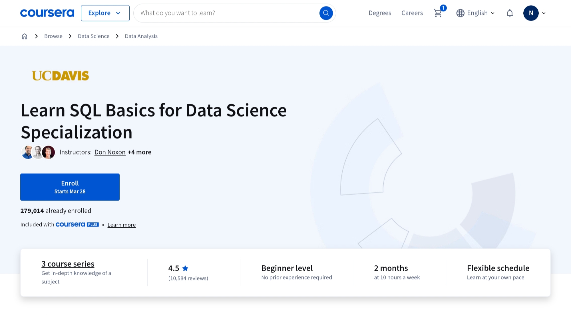 Learn SQL Basics for Data Science Specialization