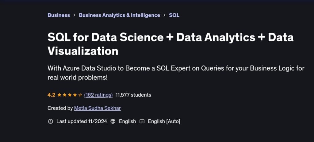 SQL for Data Science