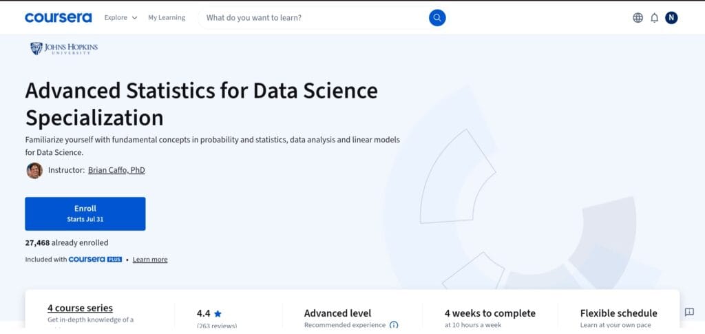 Advanced Statistics for Data Science Specialization Advanced Statistics for Data Science Specialization