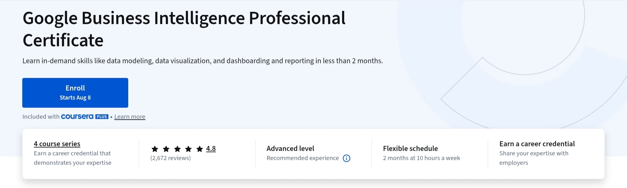 Google Business Intelligence Professional Certificate