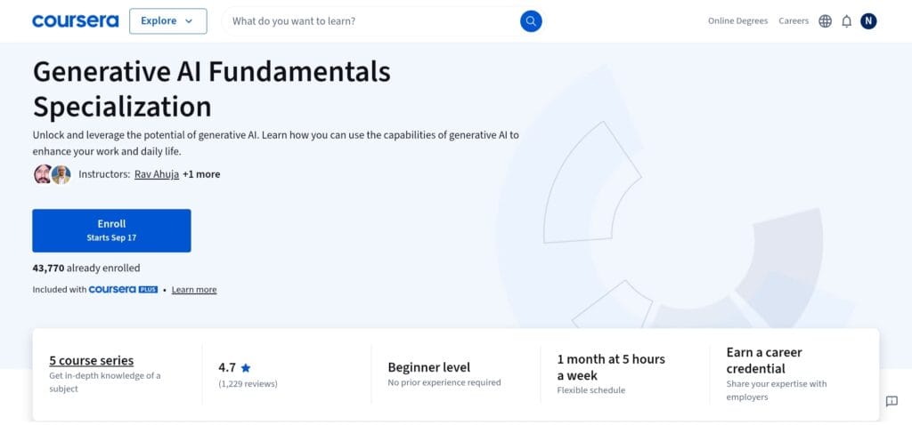 Generative AI Fundamentals Specialization
