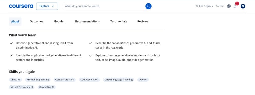 Generative AI Introduction and Applications Skills