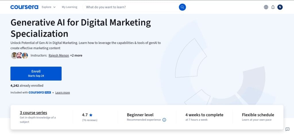 Generative AI for Digital Marketing Specialization Generative AI for Digital Marketing Specialization