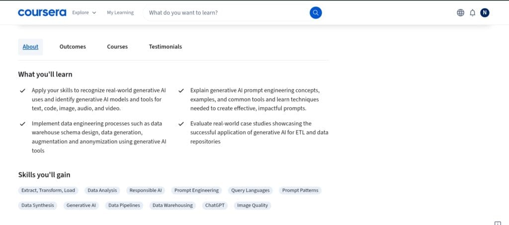 Generative AI for Data Engineers Specialization Skills Generative AI for Data Engineers Specialization Skills