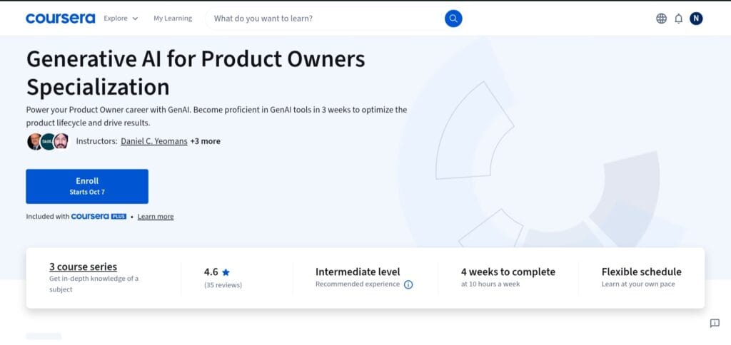 Generative AI for Product Owners Specialization Generative AI for Product Owners Specialization