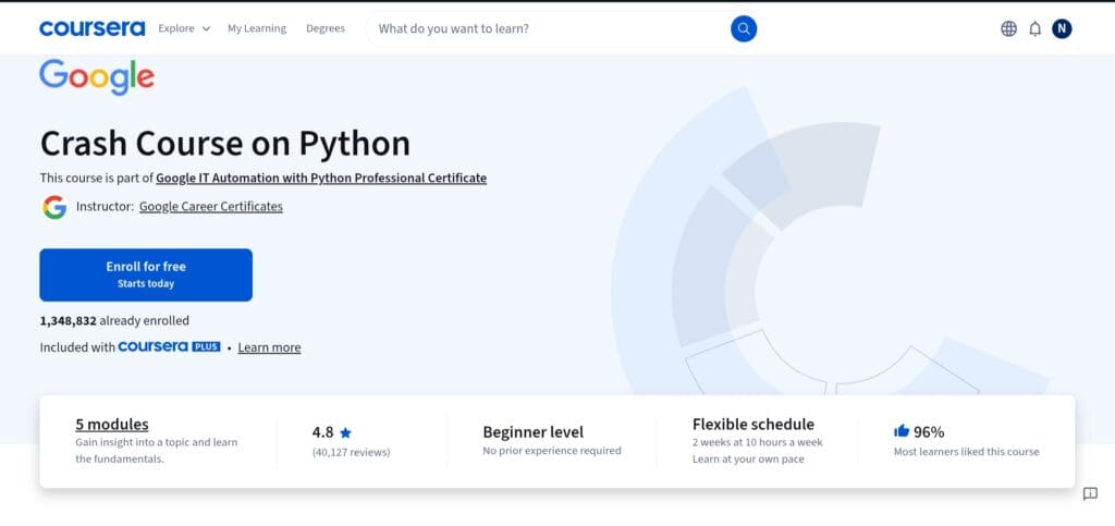 Crash Course on Python – Coursera