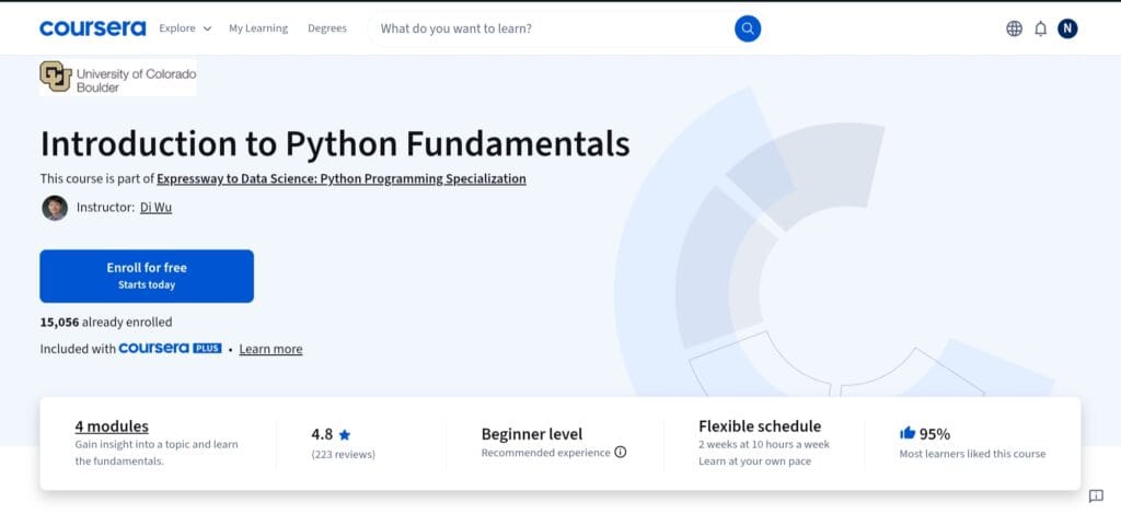 Introduction to Python Fundamentals – Coursera