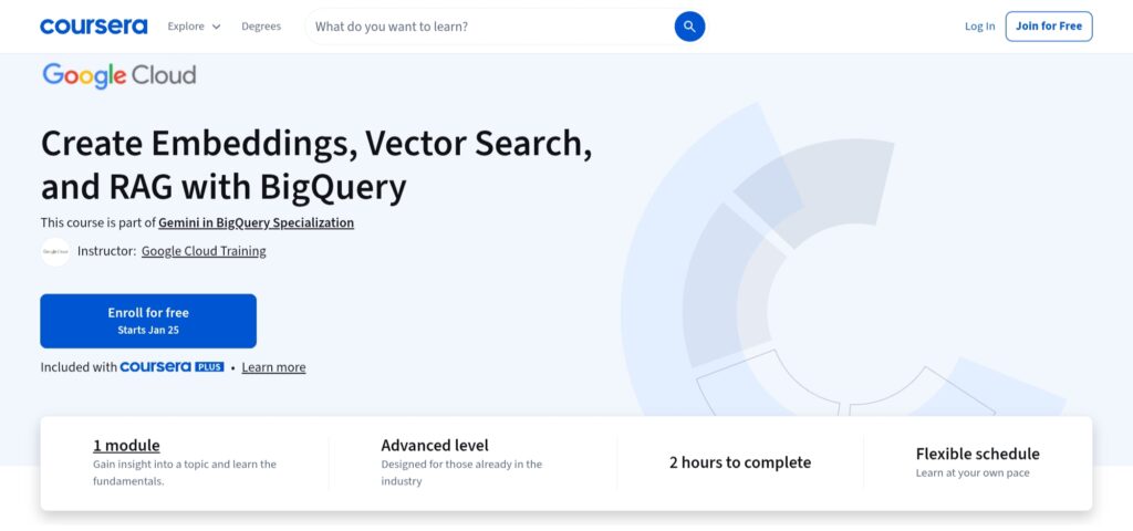 Create Embeddings, Vector Search, and RAG with BigQuery - Coursera