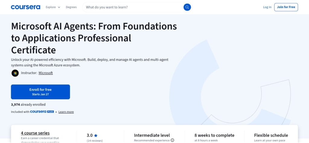 Microsoft AI Agents: From Foundations to Applications Professional Certificate Microsoft AI Agents: From Foundations to Applications Professional Certificate