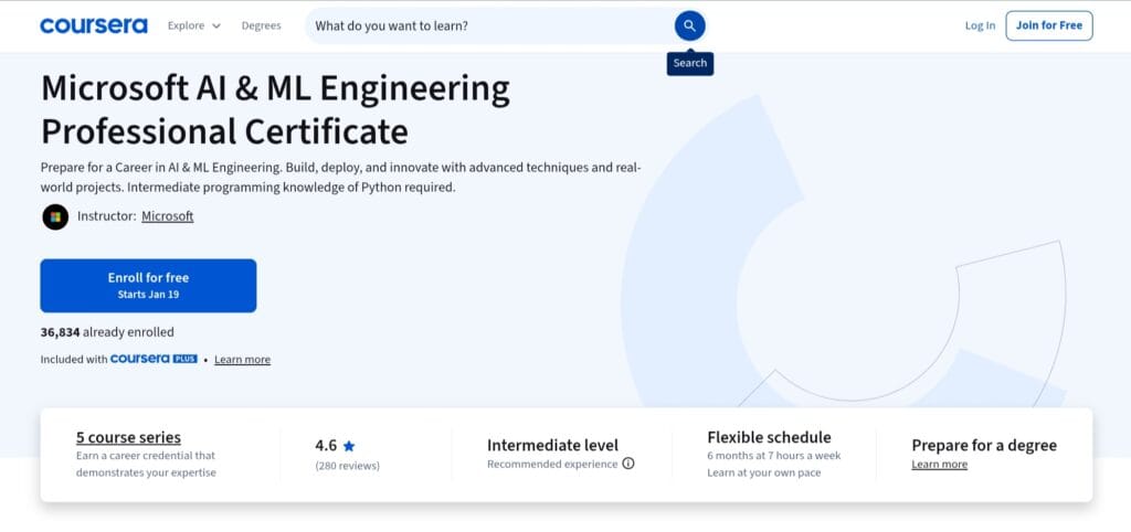 Microsoft AI & ML Engineering Professional Certificate