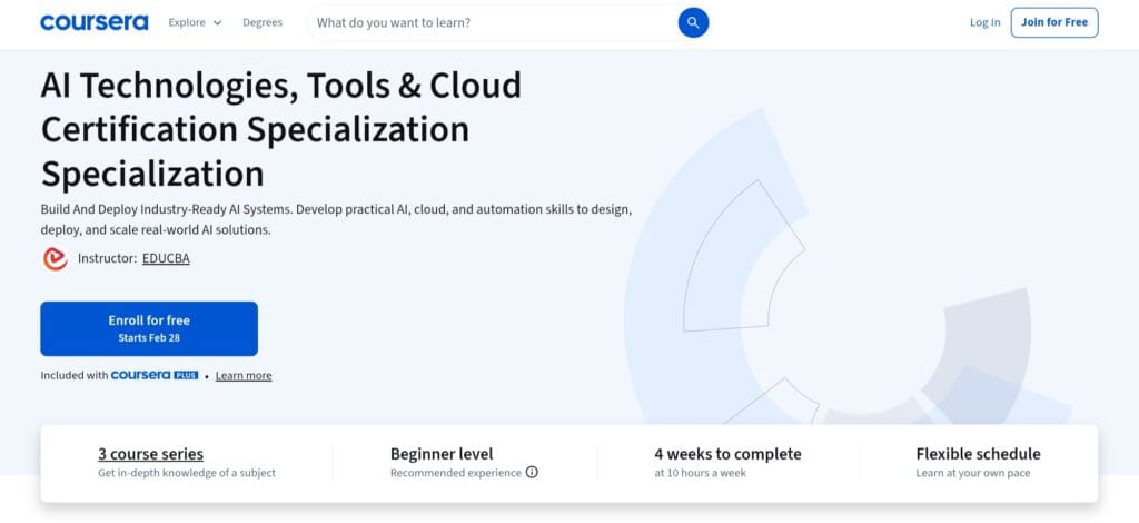 AI Technologies and Tools in the Cloud Specialization — Best for Practical Tool Mastery & Certification Readiness AI Technologies and Tools in the Cloud Specialization — Best for Practical Tool Mastery & Certification Readiness