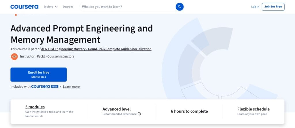 Advanced Prompt Engineering and Memory Management – Coursera