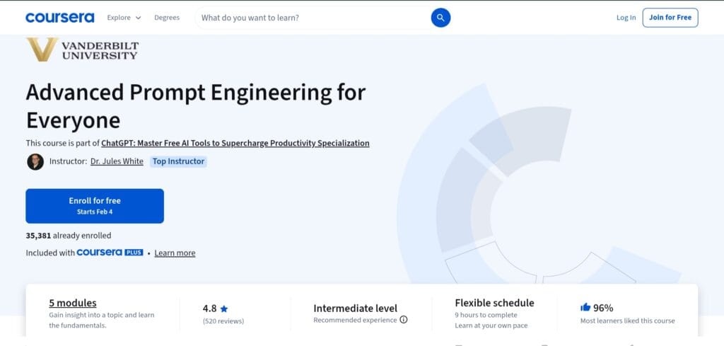 Advanced Prompt Engineering for Everyone – Coursera