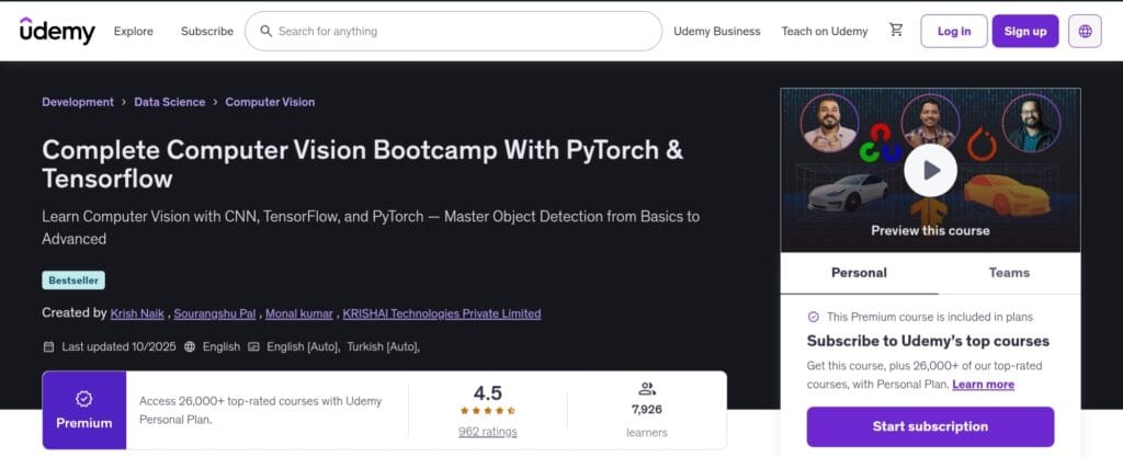 Complete Computer Vision Bootcamp With PyTorch & TensorFlow — Course Review Complete Computer Vision Bootcamp With PyTorch & TensorFlow — Course Review