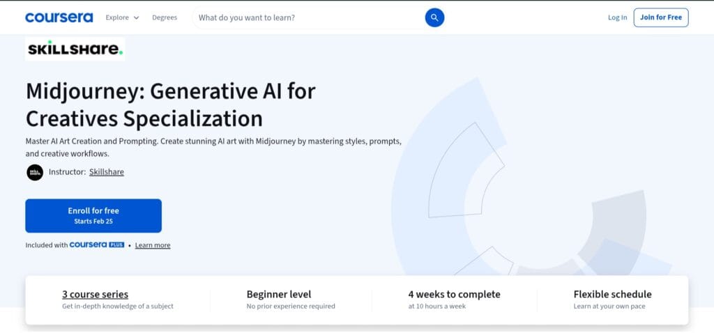 Midjourney: Generative AI for Creatives Specialization - Coursera