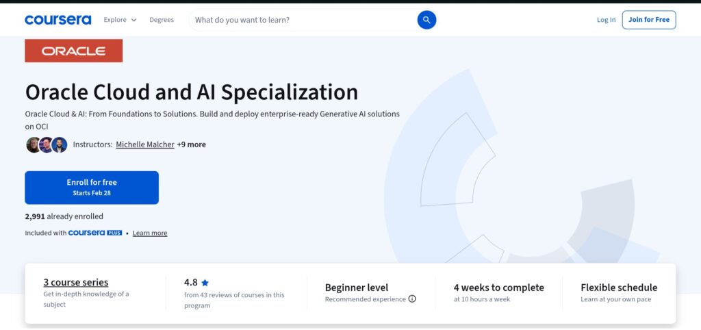 Oracle Cloud and AI Specialization — Best for Enterprise-Level Cloud AI Foundations Oracle Cloud and AI Specialization — Best for Enterprise-Level Cloud AI Foundations