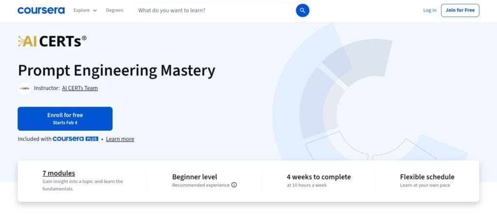 Prompt Engineering Mastery – Coursera
