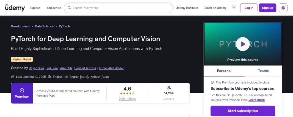 PyTorch for Deep Learning and Computer Vision (Udemy) PyTorch for Deep Learning and Computer Vision (Udemy)