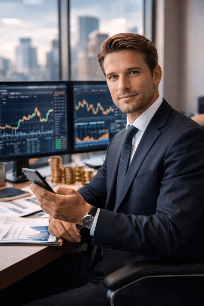 An Investment Banker in the Office