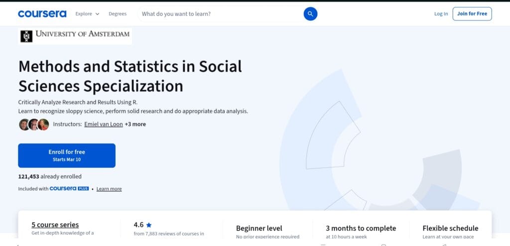 Methods and Statistics in Social Sciences Specialization – Coursera