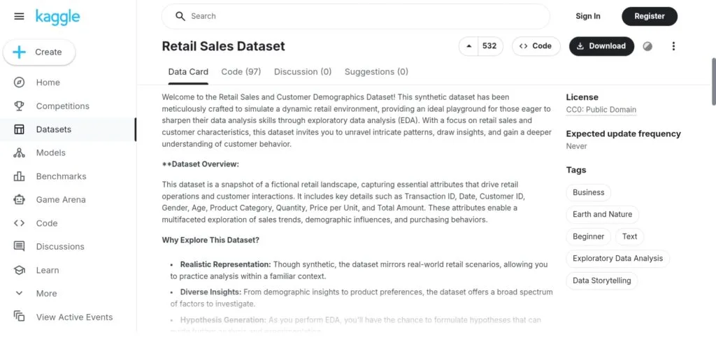 Retail Sales Dataset Retail Sales Dataset