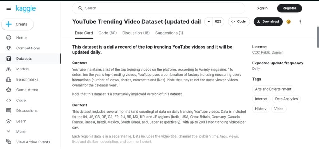 YouTube Trending Video Dataset