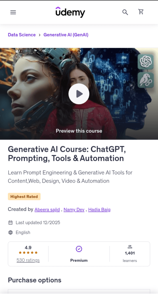 Generative AI Course: ChatGPT, Prompting, Tools & Automation